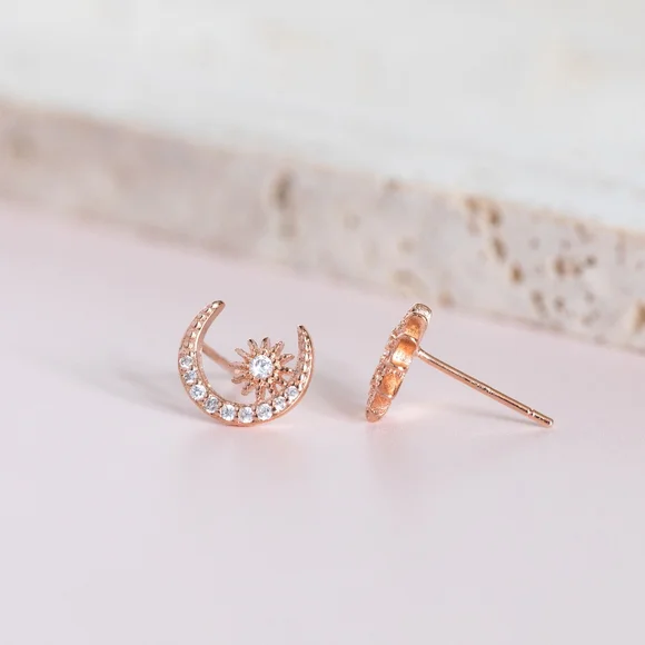 Moon & Star Earrings - Picture 8 of 9